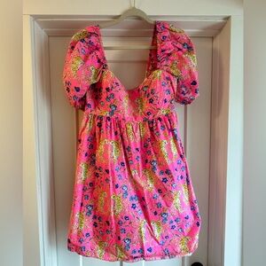 Lilly Pulitzer Kay dress prosecco pink Tigress Garden size 14